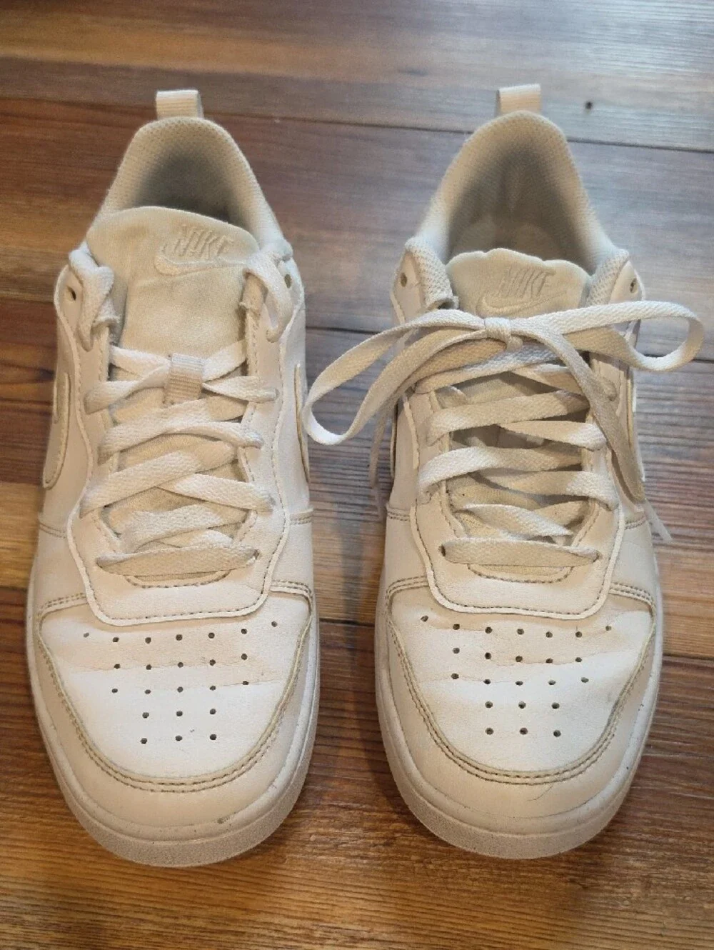 Nike Kids White Low-Top Sneakers with Swoosh